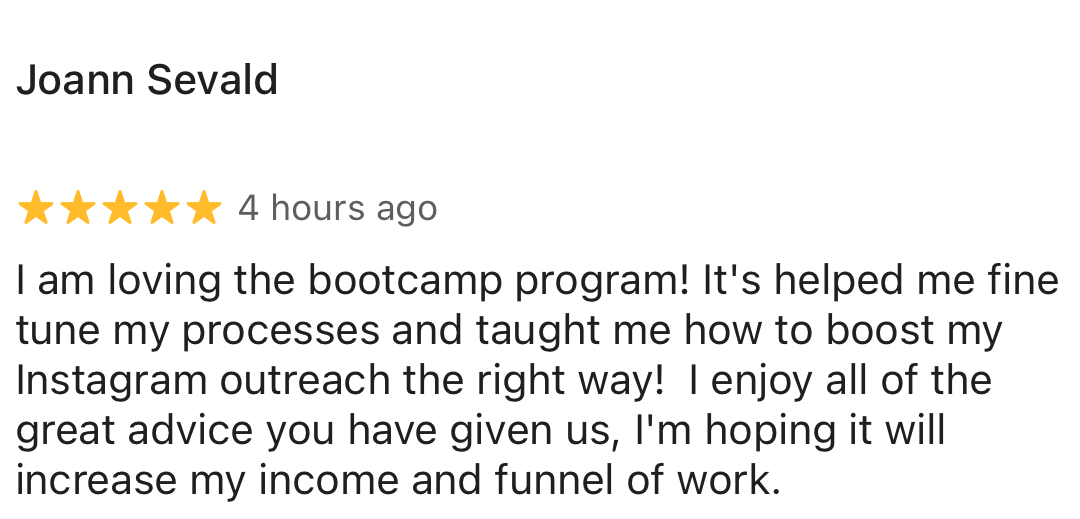 Bootcamp student testimonial 4