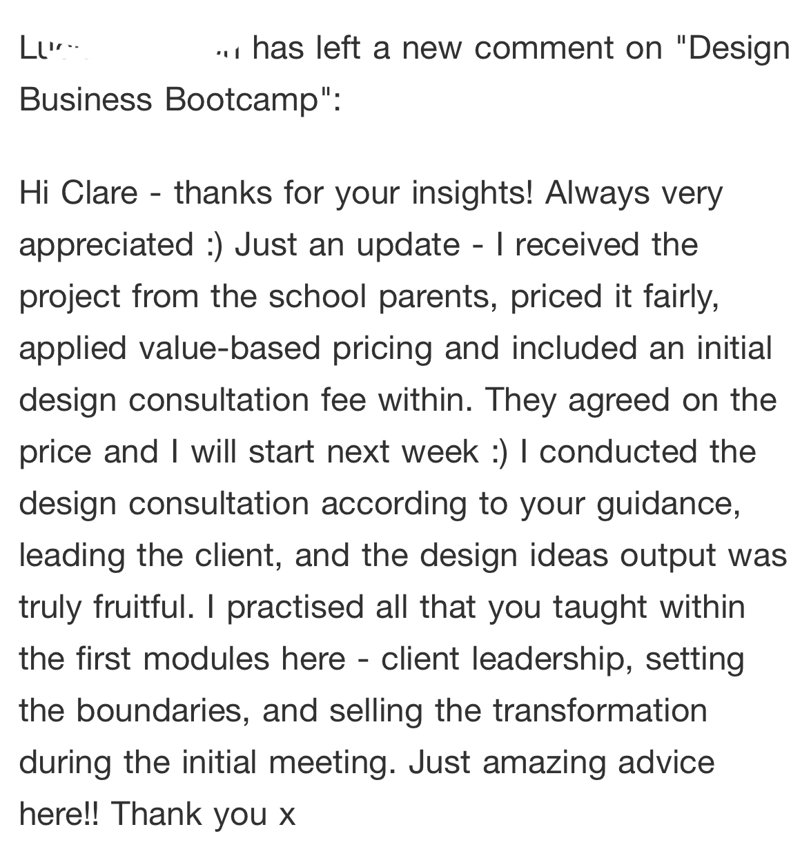 Bootcamp student testimonial 3