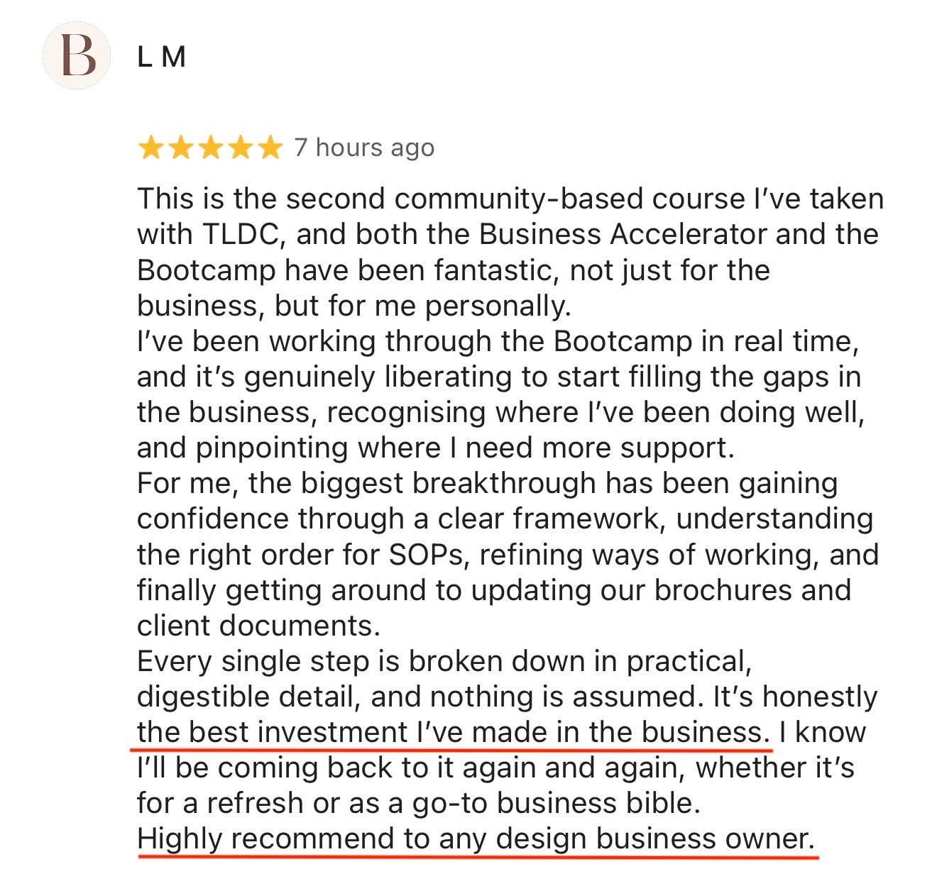 Bootcamp student testimonial 6