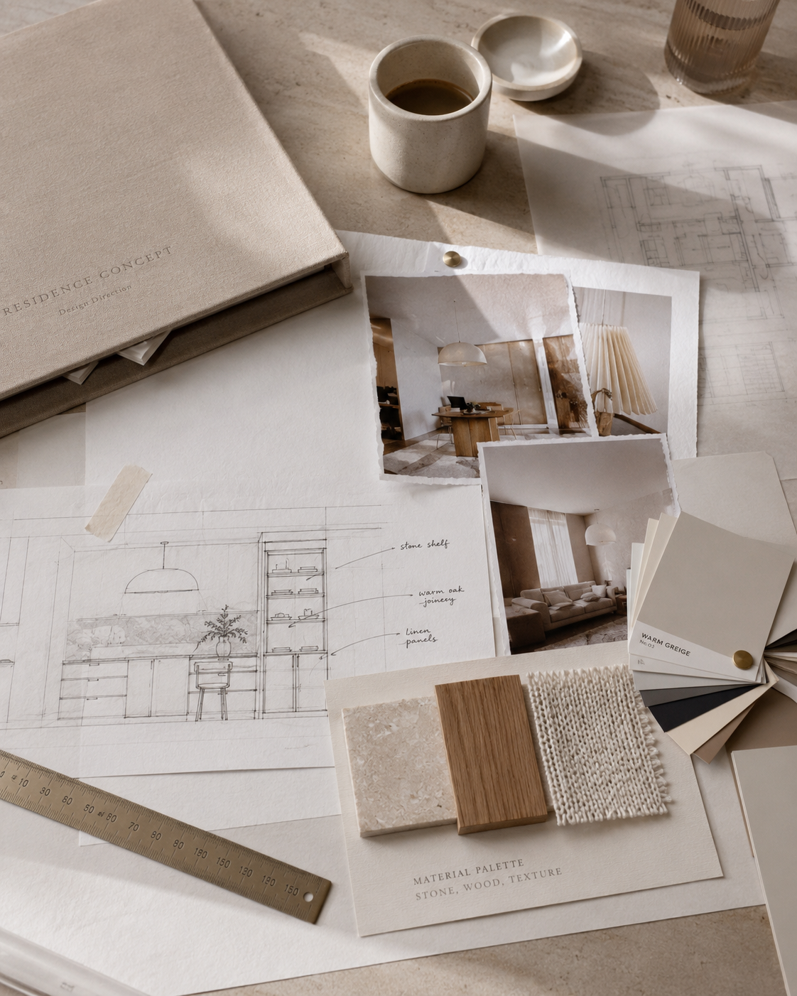 Interior designer's studio workspace